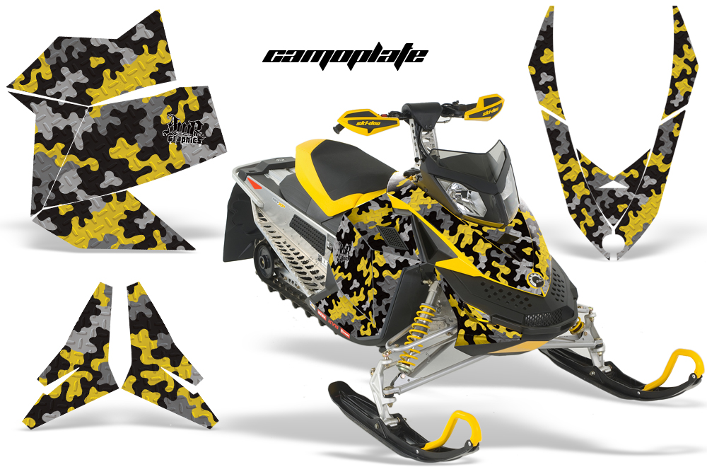 Skidoo REV XP Graphics Kit YELLOW Camoplate